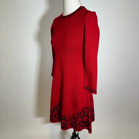 NWT JH Jessica Howard Red 3/4 Sleeve Knit Sweater Dress Holiday Womens Size XL - Picture 6 of 12